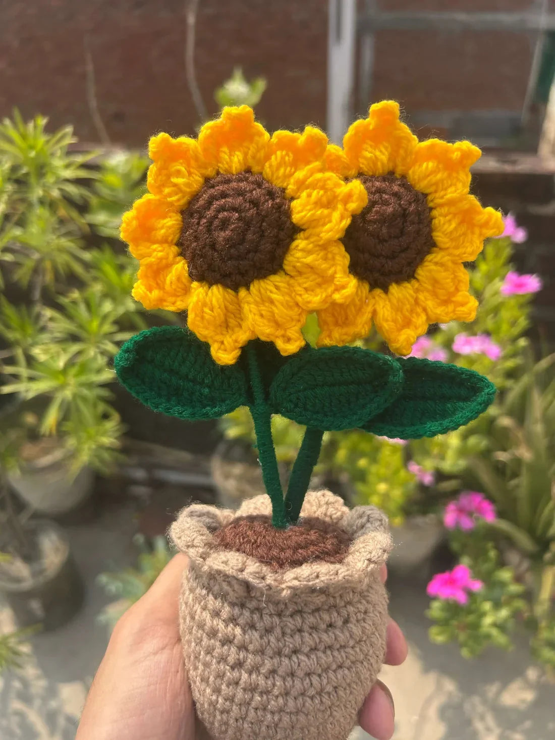 Twin Sunflower Pot