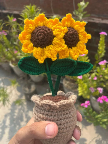 Twin Sunflower Pot