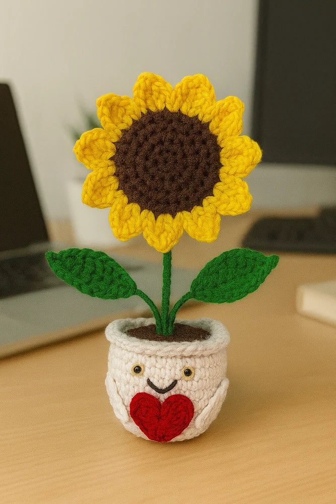 Heart Sunflower Pot